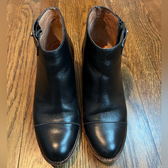 Madewell Black The Cutoff Leather Ankle Booties Size 6.5 - Picture 2 of 11